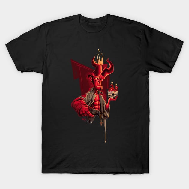 Hellboy 25th Anniversary Anung Un Rama Version T-Shirt by metmangindaan